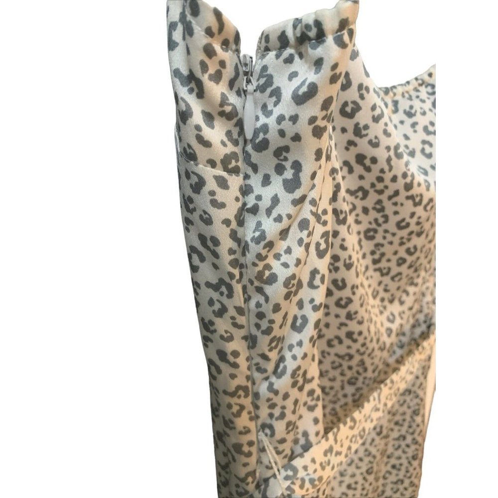 Abercrombie and Fitch Gray Leopard Print Slip Dress Adjustable Strap Size XL NWT - Picture 5 of 7